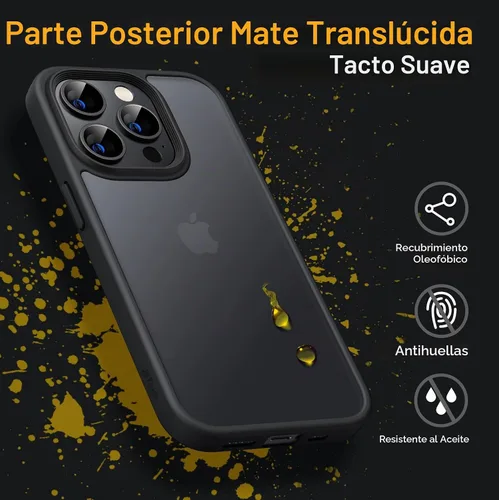 Vista 4 de JETech Funda mate para iPhone 12 Pro Max, color negro