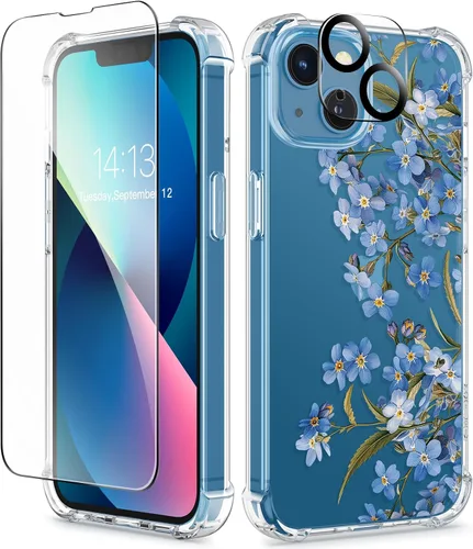 Vista 154 de GVIEWIN - Funda para iPhone 11 con protector de pantalla + protector de lente de cámara, cubierta protectora transparente suave de poliuretano