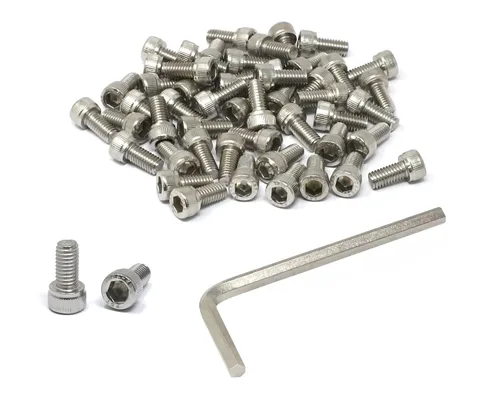 Vista 254 de iexcell Kit de tornillos de cabeza hexagonal de acero inoxidable 304, 100 unidades M2 x 0.157 in, paso de rosca de 0.016 in