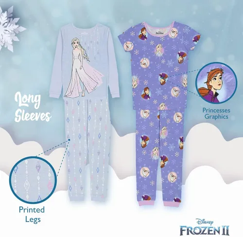 Vista 4 de Disney Conjunto de pijama de algodón ajustada de 6 piezas para niñas Frozen Princesas Minnie Mouse