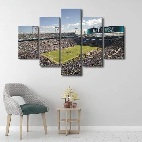 Vista 28 de TUMOVO Allegiant Stadium Arte de Lienzo para Pared de Sala de Estar Equipo de Fútbol Americano Pintura Moderna Nevada Las Vegas Cuadro Deportivo