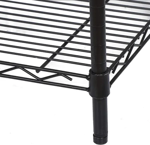 Vista 6 de ZENY Estantería de almacenamiento ajustable de 4 estantes, estante de alambre organizador de acero, estante de almacenamiento con patas niveladoras