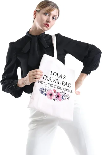 Vista 2 de POFULL Bolsa de viaje Lola - Regalo de cumpleaños, visita, abrazo, repetición de estropeo, bolsa de cosméticos, Bolso tote de viaje de Lola, Grande