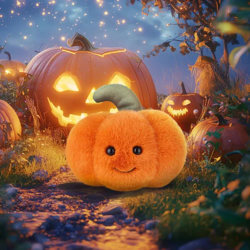 Vista 2 de Apricot Lamb Juguetes de verduras, peluches de calabaza fresca, animal de peluche suave, perfecto para niños (calabaza naranja, 4.5 pulgadas)