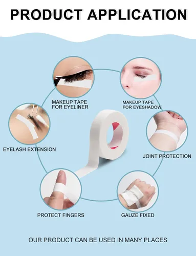Vista 6 de Cinta para Extensión de Pestañas, 6 Rollos de Cinta Médica Japonesa Microporo Suave para Extensión de Pestañas, Suministros para Extensión