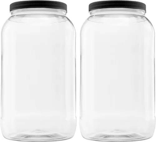 Vista 26 de Tarro de plástico de 64 oz (1/2 galón), tapa blanca, paquete de 1