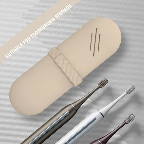 Vista 3 de Soporte para brochas de maquillaje de viaje, estuche organizador de maquillaje, bolsa de cosméticos, organizador de artículos de tocador, bolsa Nogal