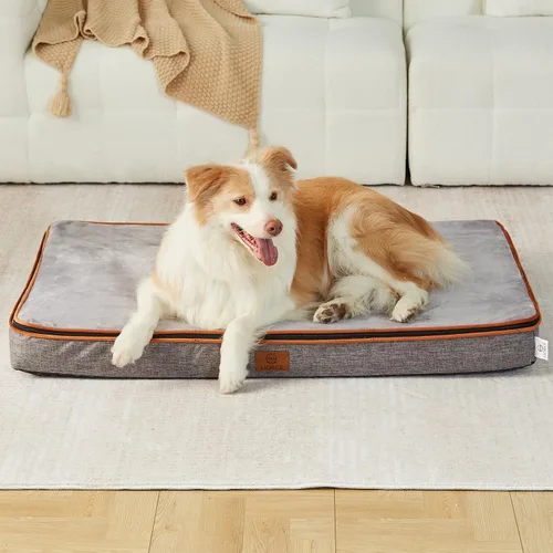 Vista 14 de LIORCE Cama grande para perros de espuma viscoelástica, camas ortopédicas de 4 pulgadas de grosor para perros grandes, cama impermeable para perros