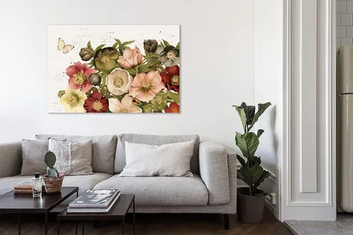 Vista 4 de Jaxson Rea "Vintage Petals I Gallery Wrapped Canvas by Katie Pertiet, 15" x 10