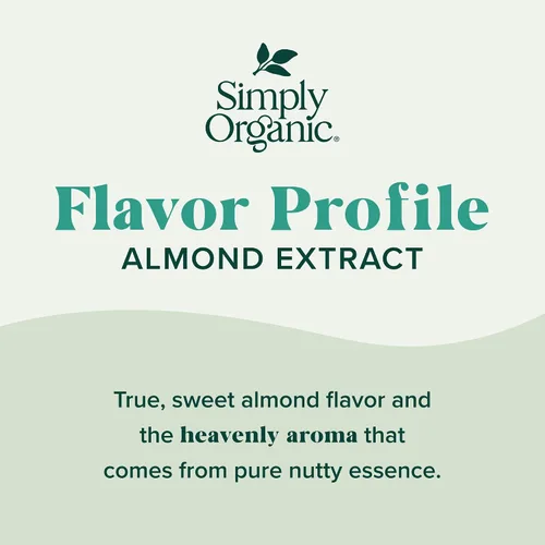 Vista 3 de Simply Organic Extracto de almendras, frasco de vidrio de 4 onzas, sabor vegano cálido sin azúcar para postres, café y batidos