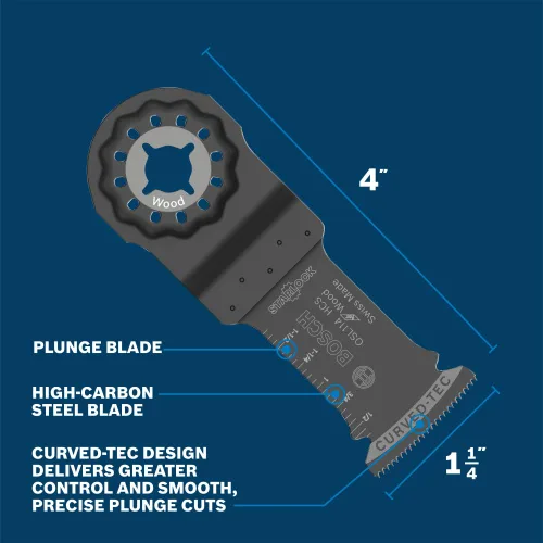 Vista 3 de Bosch OSL114 1-1/4 pulg. Starlock® Cuchilla de corte de inmersión de acero de alto carbono para herramienta multioscilante