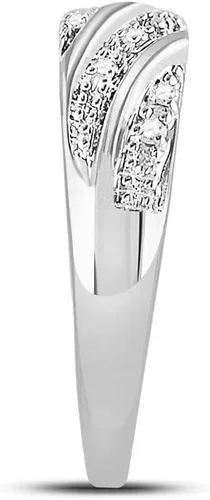 Vista 4 de Jewels By Lux Juego de anillos de oro blanco de 10 quilates para mujer y hombre, trío a juego para boda, compromiso, novia, para él y para ella, 14