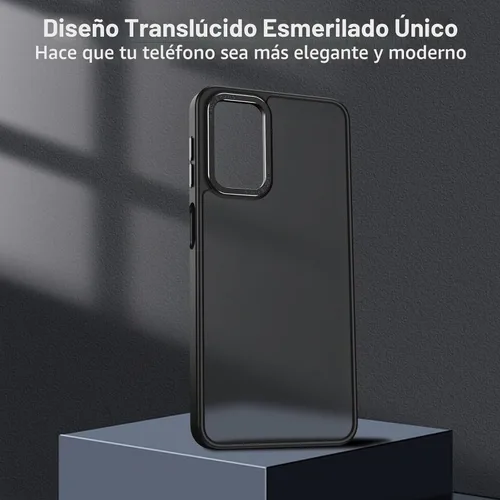 Vista 8 de Rayboen Funda para Samsung Galaxy A32 5G, translúcida esmerilada, tacto antiarañazos, parte trasera de policarbonato duro, borde de silicona suave