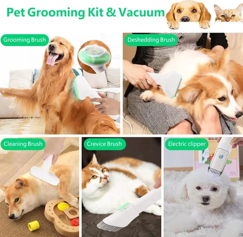 Vista 2 de Towallmark Removedor multiusos de pelo de mascotas, aspiradora de pelo de perro con potencia de admisión de 135 W, cortadora de perros de bajo