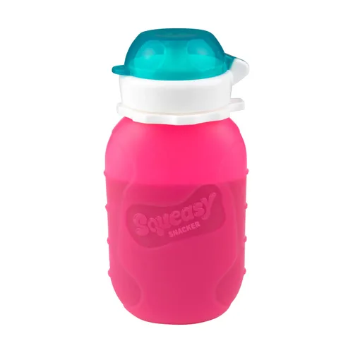 Vista 20 de Aqua 3.5 oz Squeasy Snacker - Bolsa de comida reutilizable de silicona a prueba de derrames - para alimentos blandos y líquidos - Agua, salsa