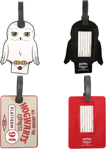 Vista 7 de Harry Potter Hedwig The Owl and Hogwarts - Etiquetas de equipaje de PVC 9-34 juego de 4