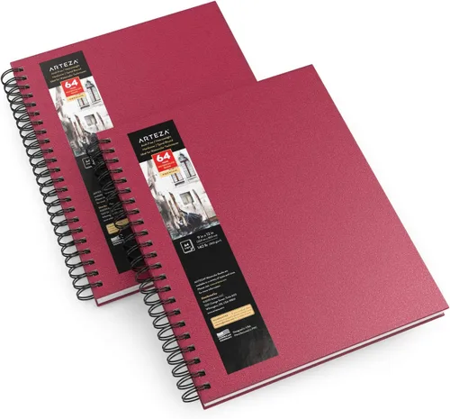 Vista 13 de ARTEZA Juego de cuaderno de bocetos de acuarela, paquete de 3, 64 páginas por libro, 5.5 x 8.5 pulgadas, cuadernos de espiral de tapa dura negra
