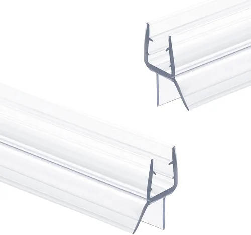 Vista 8 de Tira de sellado inferior de puerta de vidrio para ducha de baño, 2 tiras de sellado de PVC transparente de 36 pulgadas de largo para panel de puerta