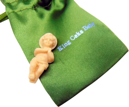 Vista 7 de Westmon Works King Cake Baby Jesus Figurine Mardi Gras Mini figura con bolsa de regalo
