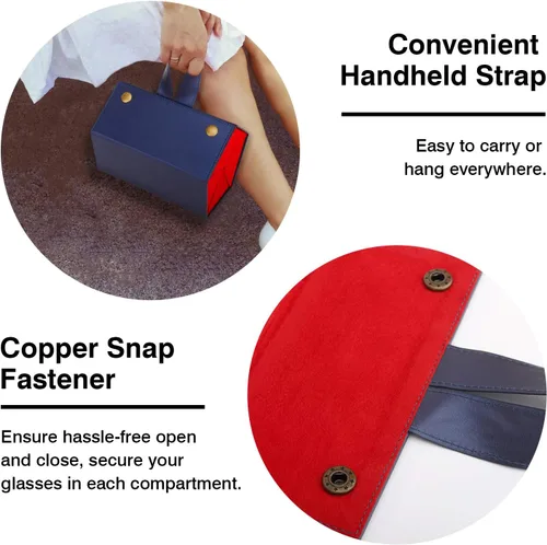 Vista 4 de MoKo - Organizador de gafas de sol con 5 ranuras, estuche de viaje para gafas de sol portátil, estuche de almacenamiento para mujeres y hombres