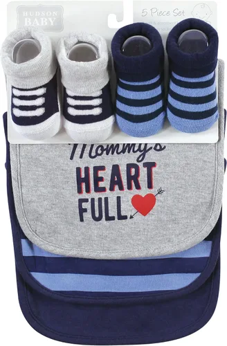 Vista 76 de Hudson Baby Conjunto de babero y calcetines unisex de algodón para bebé