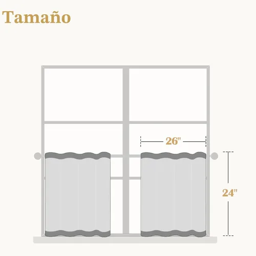 Vista 9 de Cortinas de cocina florales Lazzzy de 24 pulgadas de largo, lino azul, oscurecimiento de habitación, estilo granja, café, pequeñas, rústicas