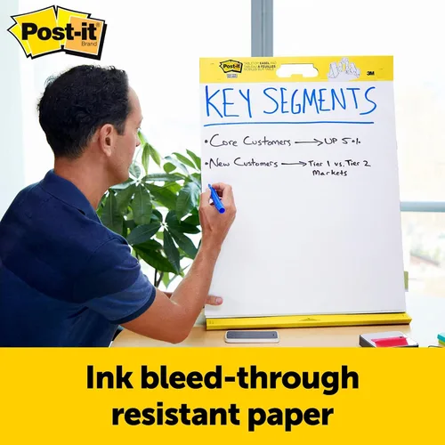 Vista 4 de Post-it Almohadilla de caballete de mesa portátil súper pegajosa con panel de borrado en seco, ideal para profesores y estudiantes virtuales, 20 x
