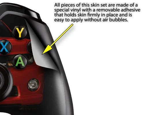 Vista 2 de WraptorSkinz Decal Style Vinyl Skin Wrap compatible with XBOX One Original Wireless Controller 2010 Chevy Camaro Victory Red - White Stripes on