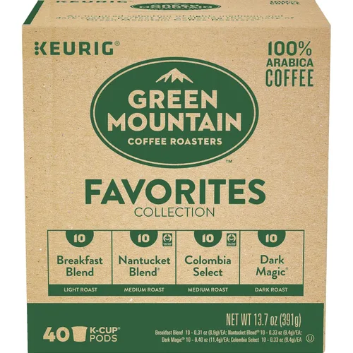 Vista 5 de Colección de favoritos Keurig de tostadores de café Green Mountain paquete variado,Capsulas K-Cup de porción individual Degustación, 40