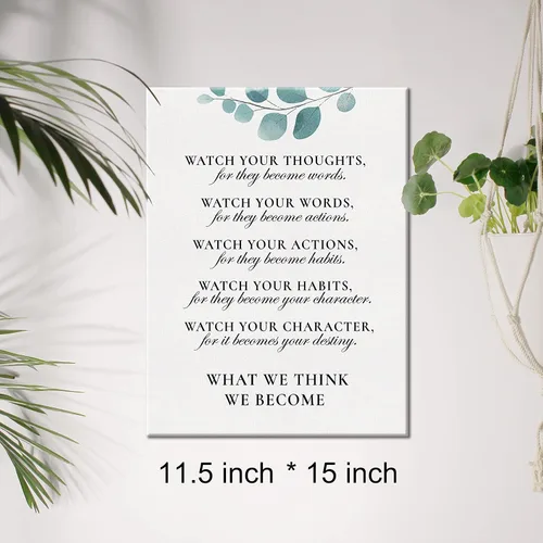 Vista 2 de JerLoe Lienzo inspirador con cita motivacional, impresión positiva, pintura positiva, oficina, hogar, aula, decoración de pared, regalo enmarcado