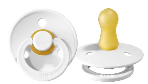 Vista 36 de BIBS - Paquete de 2 chupetes para bebés, goma natural libre de bisfenol A, hechos en Dinamarca, colección Colour, para bebés de 18+ meses, azul bebé