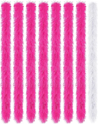 Vista 11 de Jexine Boas de plumas artificiales en masa, boas esponjosas para decoración de disfraces de boda, vestidos, suministros para fiestas de té