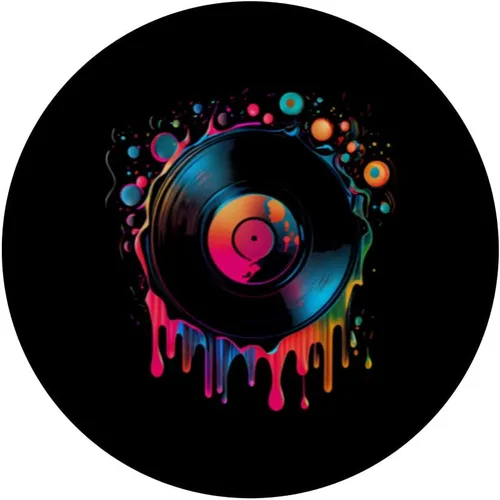 Vista 3 de Disco de vinilo retro vintage tocadiscos 80s 90s PopSockets intercambiables PopGrip