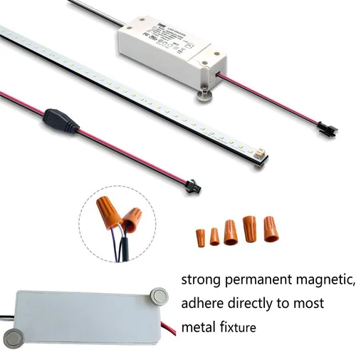 Vista 5 de Kit de reacondicionamiento magnético LED de 2 x 2 pies, kit de reacondicionamiento LED Troffer de 2 pies, 18 W, luz blanca diurna 5000 K, 0-10 V