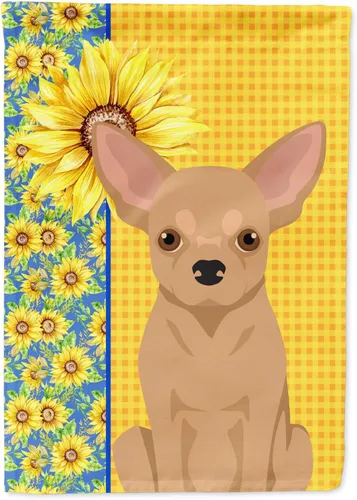 Vista 242 de Caroline's Treasures WDK5313GF Bandera de jardín con diseño de girasoles de verano, color negro y tostado, Airedale Terrier para buzón, bandera