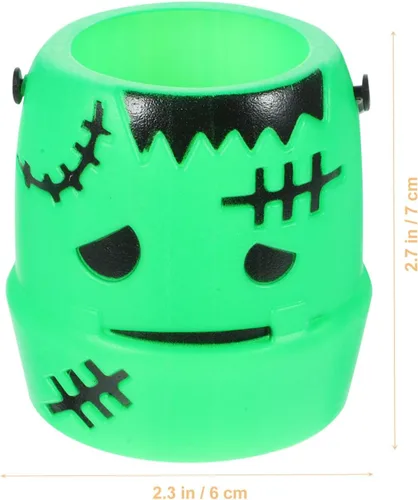 Vista 3 de Cubo de caramelos de calabaza mini cesta de dulces de Halloween con asa para golosinas de fiesta y niños truco o trato
