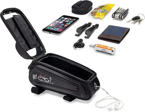 Vista 3 de Bolsa de bicicleta más gratis Multi herramienta tubo superior marco frontal impermeable pantalla táctil Ciclismo bicicleta teléfono soporte pack