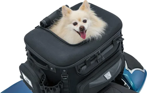 Vista 7 de Kuryakyn 5288 Grand Pet Palace: Transportador portátil resistente al clima para mascotas de motocicleta/gato/perro para portaequipajes o asiento
