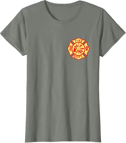 Vista 11 de Camiseta con logotipo de bomberos con símbolo de bombero, Negro