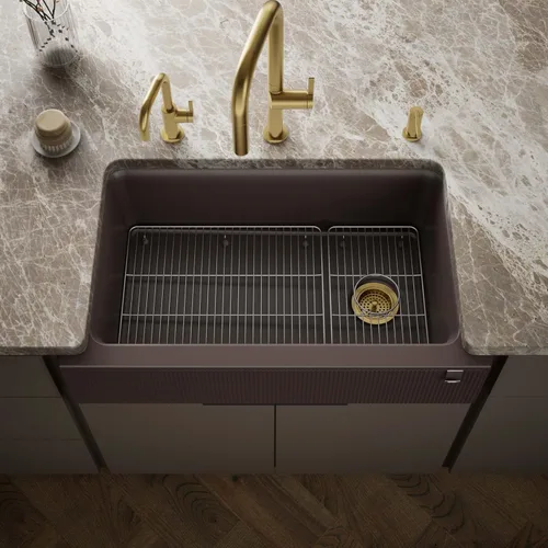 Vista 15 de Kohler K-8223-CM5 Cairn - Grifos para fregadero de cocina, color beige mate