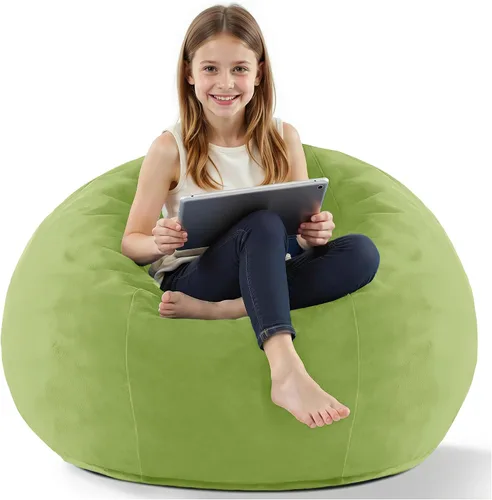 Vista 15 de HABUTWAY Silla de Puf de 2 Pies, Puf de 2' de Sillones Pequeños con Relleno, Silla de Puf en Forma de Lágrima de Terciopelo Ultra Suave con Funda
