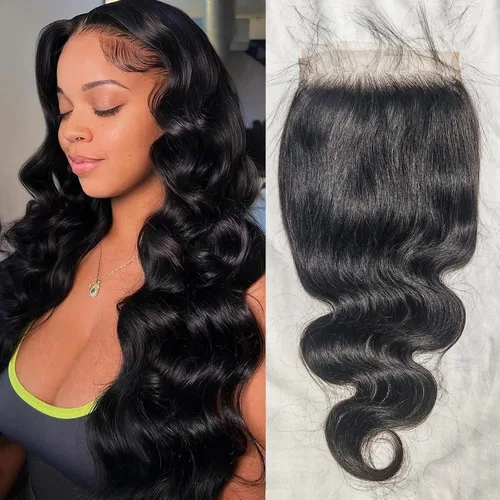 Vista 16 de Encaje frontal transparente HD de 13 x 6 pulgadas, prearrancado con abuelitos, línea capilar natural, cierre frontal ondulado 12A, cabello humano