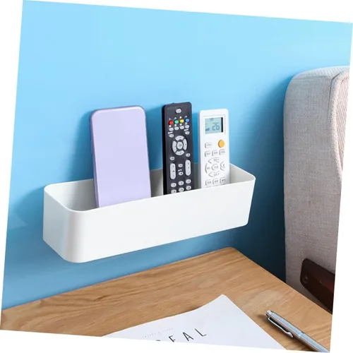 Vista 7 de Uonlytech 2 cajas de almacenamiento autoadhesivas de pared con control remoto y soporte para bolígrafo, para organización del hogar, no requiere
