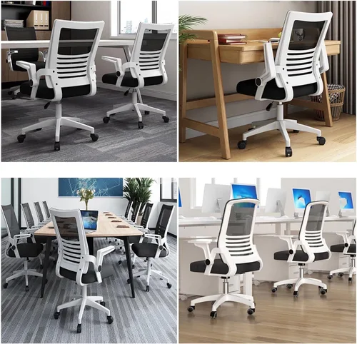 Vista 6 de Office Desk Computer Chair Ergonomic Mesh Gaming Chair with Mid-Back Design, Comfortable Lumbar Support, Adjustable Height, and Swivel Function for