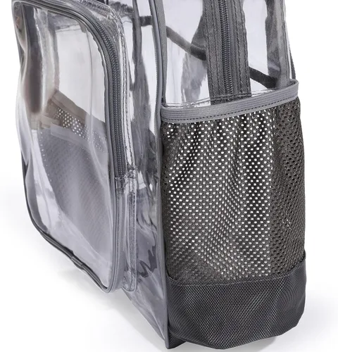Vista 9 de Jusdot Mochila transparente resistente, Gris, Mochila transparente