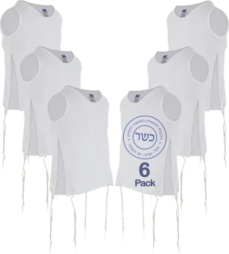 Vista 7 de Zion Judaica - Camiseta interior de calidad para niños, algodón fino, certificado Kosher, Tzitzis, sin sudor, Camp Talit Katan
