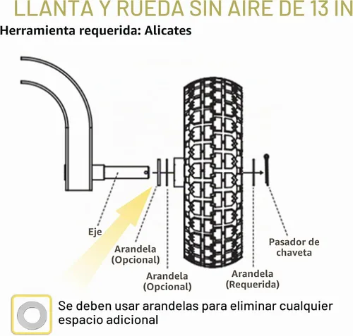 Vista 8 de Ruedas de 13 pulgadas para carritos Gorilla - Neumáticos de repuesto resistentes para carritos Gori-lla, neumático sin cámara de 13" para carritos