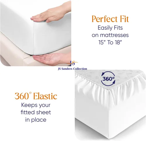 Vista 4 de Flex Head - Protector de colchón impermeable tamaño Queen para camas ajustables con números de sueño, 100% algodón de rizo, estilo ajustado de 34