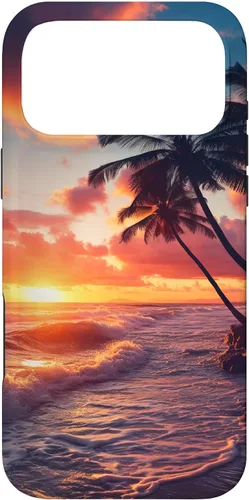 Vista 22 de Palm Tree Sunset Tropical Boho Beach Aesthetic Vacation Case for iPhone 17