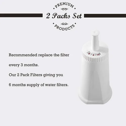 Vista 4 de Paquete de 2 filtros de agua de repuesto compatibles con Breville Sage Claro Swiss para máquina de café espresso Oracle Barista Bambino